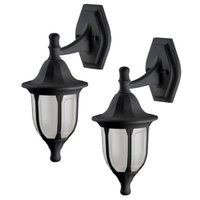 2 Arandelas com Suporte Superior Termoplástico Preto Modena Luminárias de Parede Dital