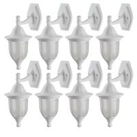 Jogo 8 Arandelas Brancas para Parede Lente Fosca Iluminação Termoplástica Suporte Superior