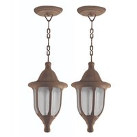 Kit 2 Luminárias Decorativas Pendentes de Teto Interna Marrom Termoplástico Lâmpada E27 Dital
