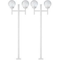 Kit 2 Postes Duplos Luminária Externa para Jardim Alumínio Branco Clássico E27 Global Dital