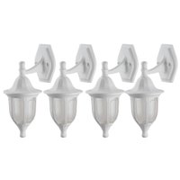 4 Arandelas Brancas Luminárias Hall de Entrada Lente Fosca Suporte Superior Dital