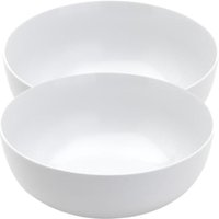 Jogo 2 Bowls de Melamina Brancos Restaurante Tigelas 3,5L Cumbucas Grandes