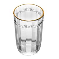Copo Alto de Cristal Ecológico com Fio de Ouro Imperial 370ml Lyor Servir Suco Água Saborizada