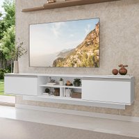 Rack Suspenso para TV até 80 Polegadas 218 cm 2 Portas Branco Glamy Madesa