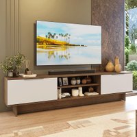 Rack para TV até 80 Polegadas 218 cm 2 Portas Rustic/Branco Stella Madesa