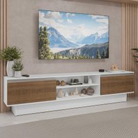 Rack para TV até 80 Polegadas 218 cm 2 Portas Branco/Rustic Glamy Madesa
