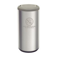 Lixeira Inox Tramontina Piemonte 40 Litros Acetinado Tampa Basculante Cinza em Polipropileno