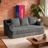 Sofá Cama Nami 1,88m Xpand Tech Tecido Velourê Cinza Escuro Cama inBox