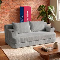 Sofá Cama Nami 1,50m Xpand Tech Tecido Velourê Cinza Claro Cama inBox