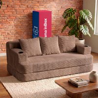 Sofá Cama Nami 1,88m Xpand Tech Tecido Velourê Marrom Cama inBox