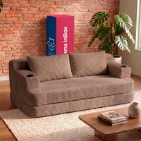 Sofá Cama Nami 1,50m Xpand Tech Tecido Velourê Marrom Cama inBox