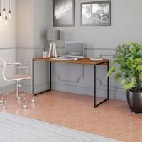 Mesa De Escritório Escrivaninha Kappesberg Industrial Canela/Preto Fosco 136cm