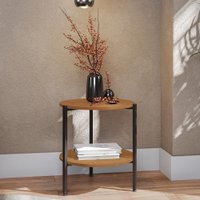 Mesa De Centro Kappesberg Industrial com 1 Prateleira Canela/Preto fosco 50cm x 47cm