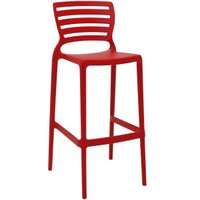 Kit 4 Banquetas Cadeiras Altas Tramontina Plástico Resistente Até 182kg Sofia Summa Vermelho