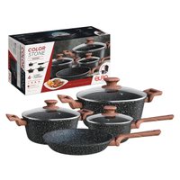 Conjunto de Panelas Colorstone 4 Peças Wooden Euro Cozinha
