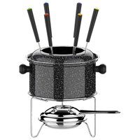 Conjunto Fondue Pequeno 10 Peças - Colorstone Preto Euro