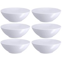 Kit 6 Cumbucas Servir 500ml Tigelas de Plástico Branco Bowl Multiuso Coza