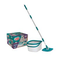 MOP Giratório Cubo Flashlimp Limpeza Casa Cinza Uso Doméstico