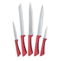 Kit Facas Colorstone 5 Peças - Vermelho Euro Cozinha Antiaderente