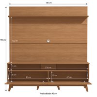 Estante Home para TV até 70 Polegadas Kappesberg Canela 180cm