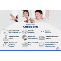 Cama Box Solteiro: Colchão Ortopédico Ortobom D33 Anatômico ISO 100 Ultra Firme + Base CRC Suede Black (88x188)