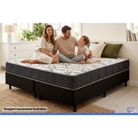 Conjunto Box Solteiro: Colchão Espuma Ortobom D33 Anatômico ISO 100 Ultra Firme + Base CRC Suede Black (88x188)