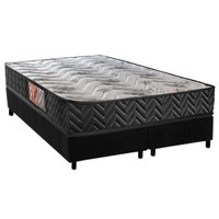 Conjunto Box Queen: Colchão Espuma Paropas D23 Pasquale Black + Base CRC Suede Black (158x198)
