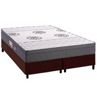 Cama Box Queen: Colchão Espuma Polar D45 Pérola Brown + Base CRC Corano Brown(158x198)