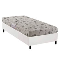 Conjunto Box Solteiro: Colchão Espuma Herval D26 Sueño Liso + Base CRC Corano White (88x188)