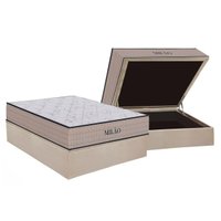 Cama Box Baú CRC Casal +Colchão D33 Espuma Milão Orthoflex -