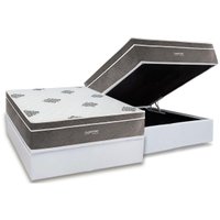 Cama Box Baú CRC Casal +Colchão Molas Essential Inovaflex -