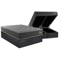Cama Box Baú CRC Queen +Colchão Ortopédico Grise Kappesberg -
