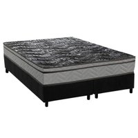Cama Box Queen: Colchão Ortopédico Paropas D28 Conforto Ultra Firme + Base CRC Suede Black (158x198)