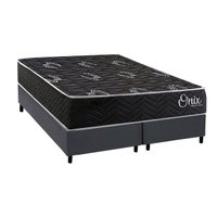 Cama Box NOVO + Colchão Ortopédico Kappesberg D28 Anatômico Onix + Base CRC Corano Gray