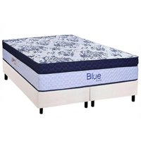 Cama Box CRC Queen +Colchão Molas Blue Paropas 158x198