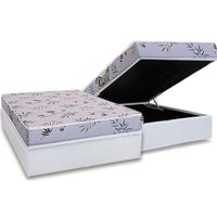 Cama Box Baú CRC Queen +Colchão Espuma D28 St Louis Herval -