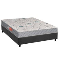 Conjunto Box Casal: Colchão Espuma Plumatex D26 Falcon Firme + Base CRC Suede Gray (138x188)