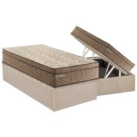 Cama Box Baú CRC Solteiro +Colchão Molas Master Pocket Safira Paropas 88