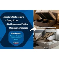 Cama Box Baú CRC Queen +Colchão Molas Master Pocket Inverno/Verão Kappesberg -