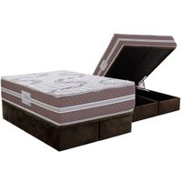 Cama Box Baú CRC Queen +Colchão D33 Espuma LongLive Herval -