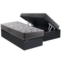 Cama Box Baú CRC Solt +Colchão Ortopédico Black Herval 88