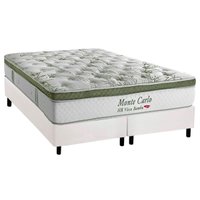 Cama Box CRC Queen +Colchão Molas Monte Carlo Herval 158x198