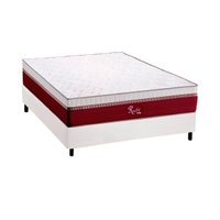 Conjunto Box Casal: Colchão Molas Polar Ensacadas Rubi + Base CRC Corano White (138x188)