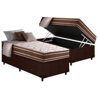 Cama Box Baú CRC Solteiro +Colchão Molas Bonnel Duo Sono Anjos 88