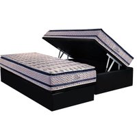 Cama Box Baú CRC Solteiro +Colchão Molas Master Pocket Blue Paropas 88x188