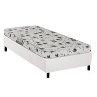 Conjunto Box Solteiro: Colchão Espuma Herval D23 Sonum Bordado + Base CRC Corano White (88x188)
