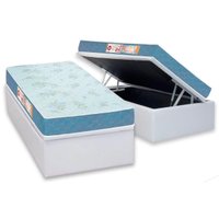 Cama Box Baú CRC Solt +Colchão D45 Espuma SleepMax Castor -