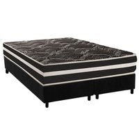 Conjunto Box Queen: Colchão Espuma Paropas D28 AG80 Master Black Double Face + Base CRC Suede Black (158x198)