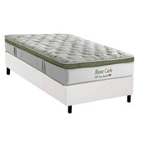 Cama Box Solteiro: Colchão Molas Ensacadas Herval Monte Carlo Visco + Base CRC Corano White (88x188)