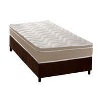 Cama Box Solteiro: Colchão Espuma D33 Paropas Conforto Ultra Firme + Base CRC Suede Brown (88x188)